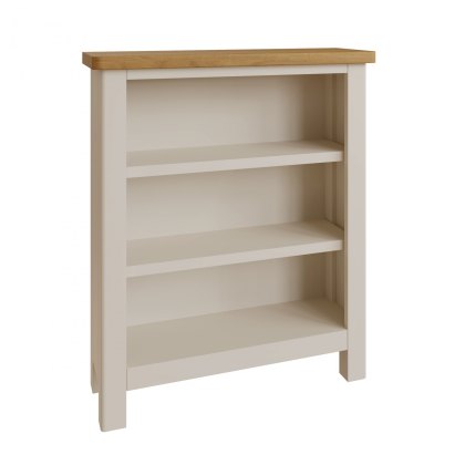 Hastings Small Wide Bookcase in Stone