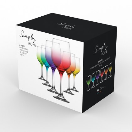 Simply Home Set of 6 Ombre Wine Glasses