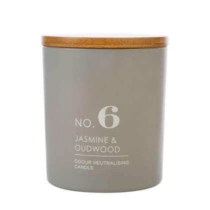 HomeScenter Matt Glass No.6 Candle Jasmine & Oudwood
