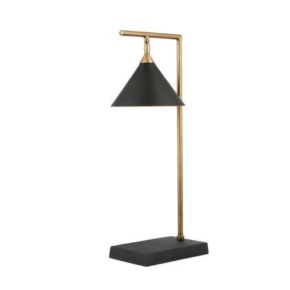 Zeta Black & Antique Brass Table Lamp