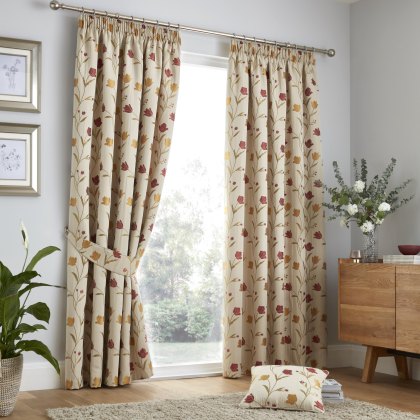 Curtina Red Juliette Ready Made Curtains