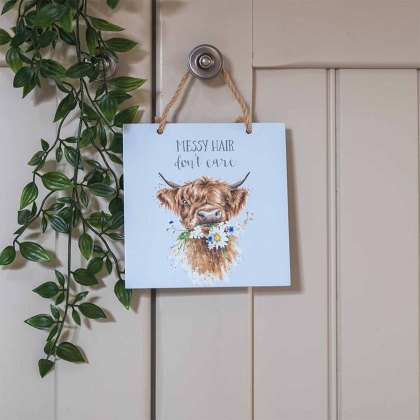 Wrendale Messy Hair Don't Care Wooden Plaque