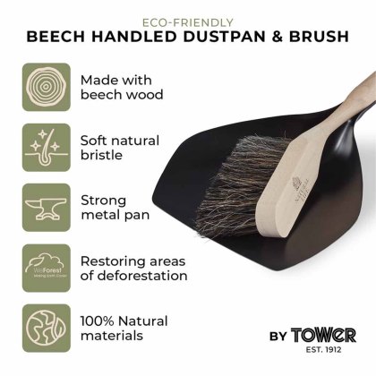 Tower Natural Life Dust Pan and Brush