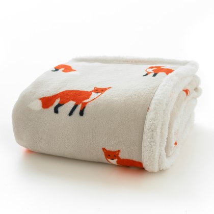 Red Fox Sherpa Lined Throw