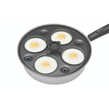 KitchenCraft Aluminium Coated Four Hole Egg Poacher