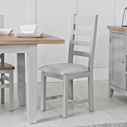 Derwent Grey 1.2m Table and 4 Fabric Ladder Back Chairs