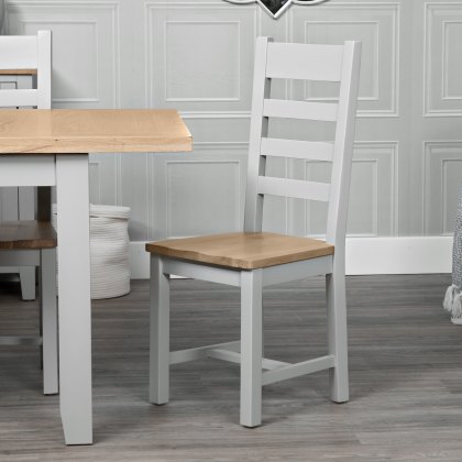 Derwent Grey 1.2m Table and 6 Wooden Ladder Back Chairs