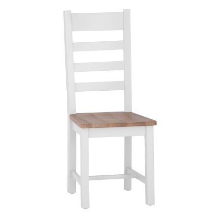 Derwent White 1.8m Table and 4 Wooden Ladder Back Chairs