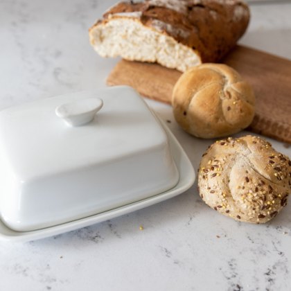 KitchenCraft White Covered Butter Dish