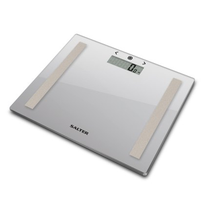 Salter Compact Glass Silver Analyser Bathroom Scale