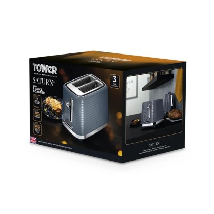 Tower Saturn Grey 2 Slice Toaster