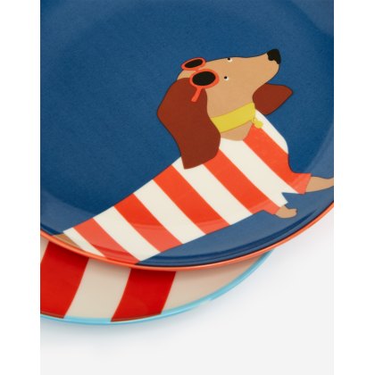 Joules Brightside Dachshund side plates set of 2