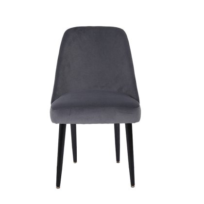 Stitch Back Graphite Velvet Dining Chair