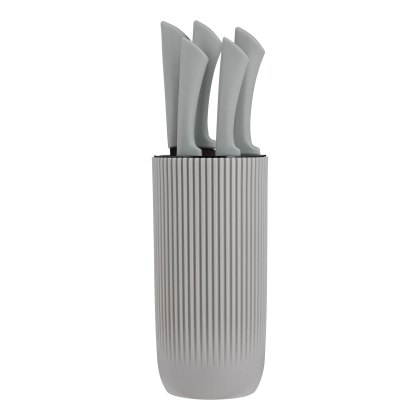 Viners Everyday Ripple Grey 5 Piece Knife Block Set Viners Everyday Ripple Grey 5 Piece Knife Block Set
