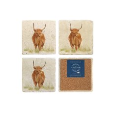 The Humble Hare Hairy Highland Coaster Pair