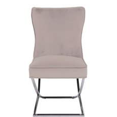 Taupe Velvet Dining Chair
