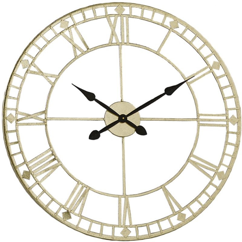 Antique Gold Metal Round Wall Clock
