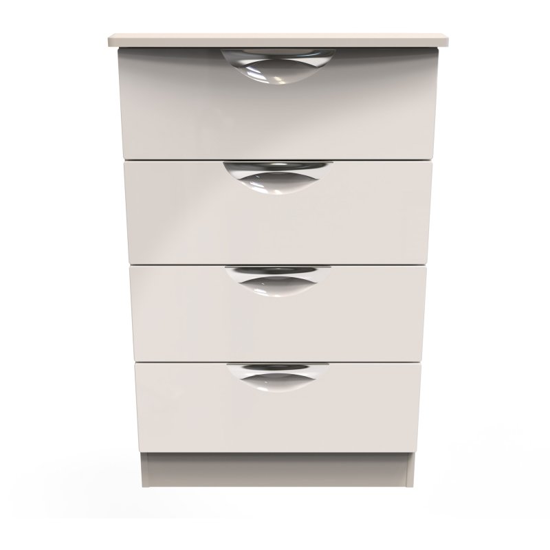 Carrie 4 Drawer Midi Chest front on image of the chest on a white background