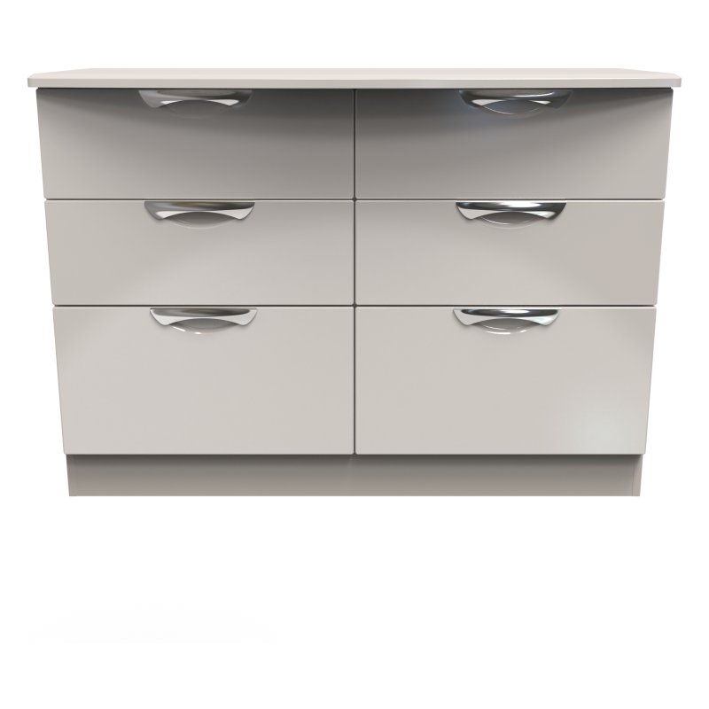 Carrie 6 Drawer Midi Chest front on image of the chest on a white background