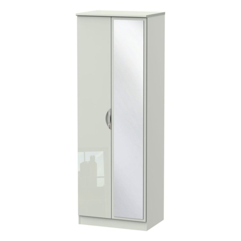 Carrie Tall 2ft 6in 2 Drawer Mirror Wardrobe image of the wardrobe on a white background