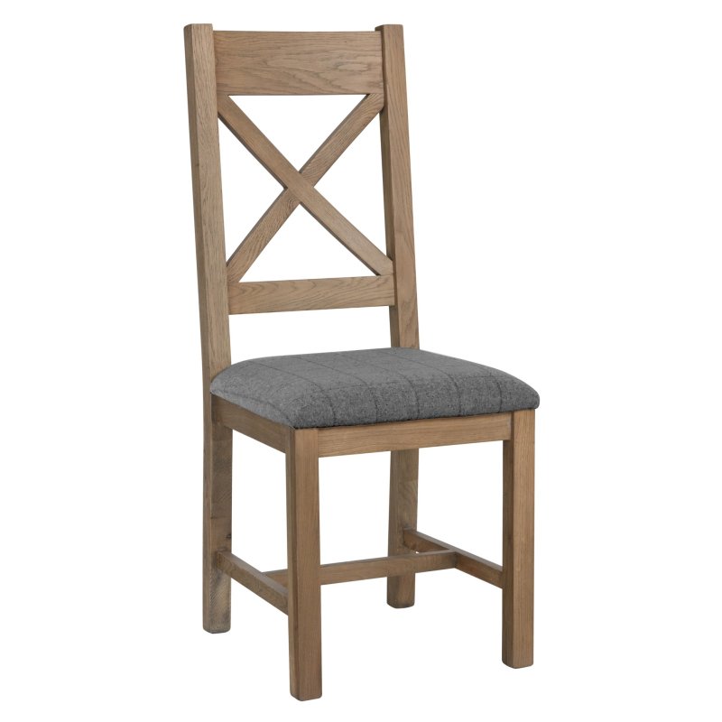 Heritage Cross Back Dining Chair in Grey Check