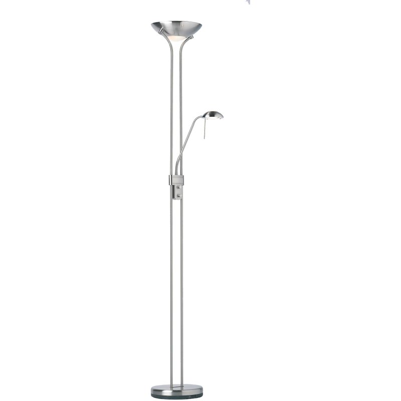Rome Mother and Child Satin Chrome Floor Lamp