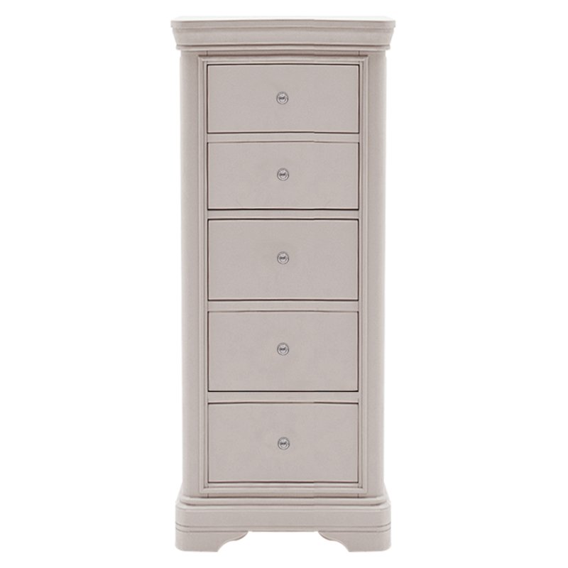 Mabel 5 Drawer tall chest in Bone