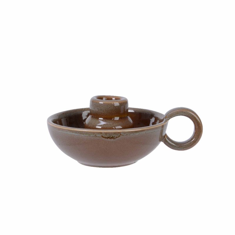 Kaemingk Porcelain Brown Candleholder