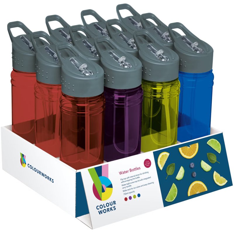 Colourworks Sports Water Bottle Assorted Colours