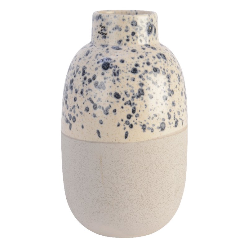Kaemingk Vase earthenware blue spotted glaze