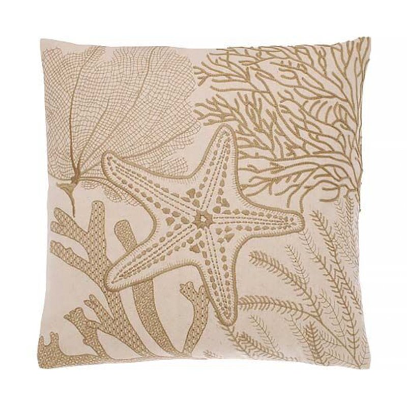 Walton & Co Embroidered Shoreline Cushion Natural