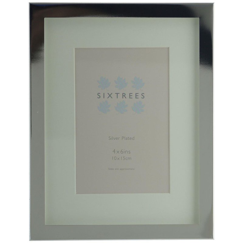 Sixtrees Glover Silver Plated Shallow Box Photo Frame front view on white background