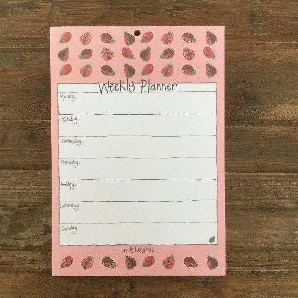 Alex Clark Lovely Ladybirds Weekly Planner on a wooden background