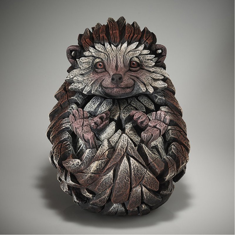 Edge Sculptures Hedgehog Figure front on a grey background