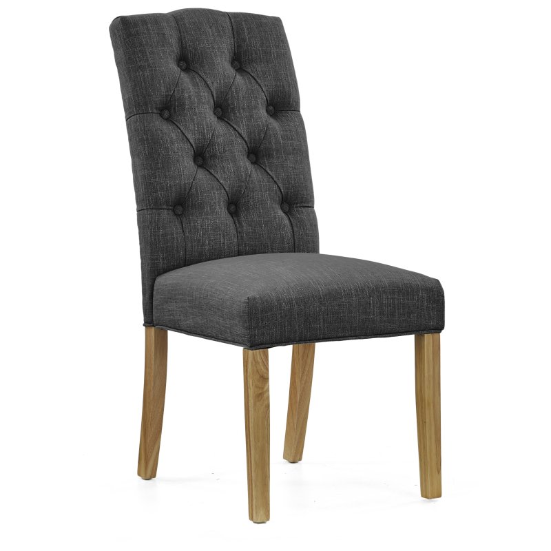Casterton Charcoal Dining Chair front view of the chair on a white background