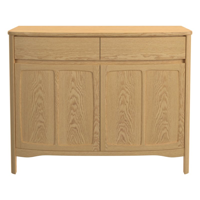 Warwick Oak 2 Door Sideboard front angle of the sideboard on a white background