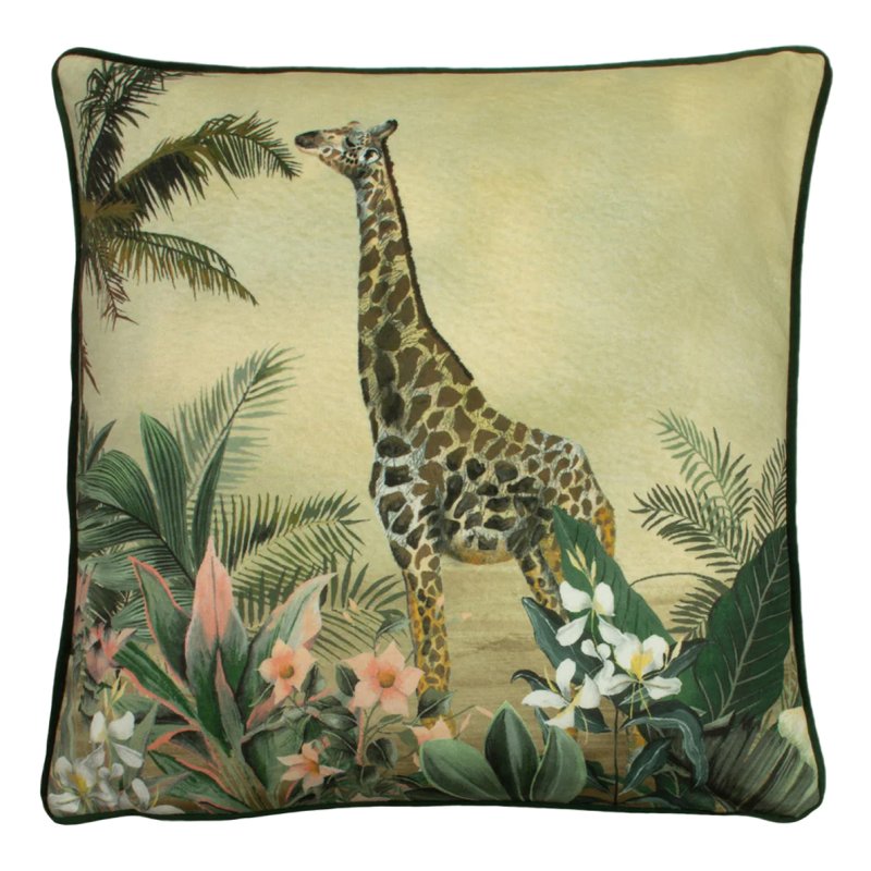 Evans Lichfield Manyara Giraffe Square Cushion Multi