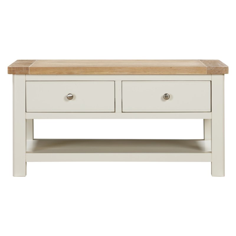 Silverdale Painted Coffee Table With 2 Drawers front on a white background