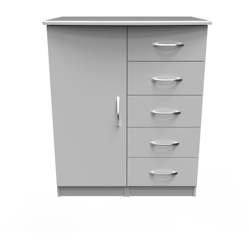 Evelyn Childs Wardrobe Grey Matt front on image of the wardrobe on a white background