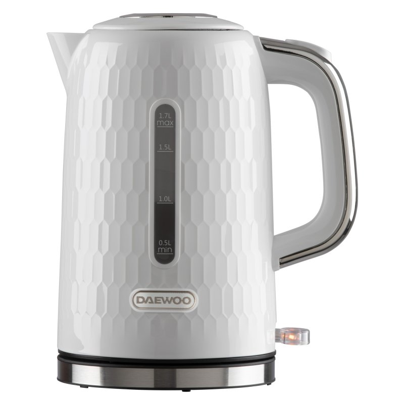 Daewoo Honeycomb 1.7L White Kettle image of the kettle on a white background
