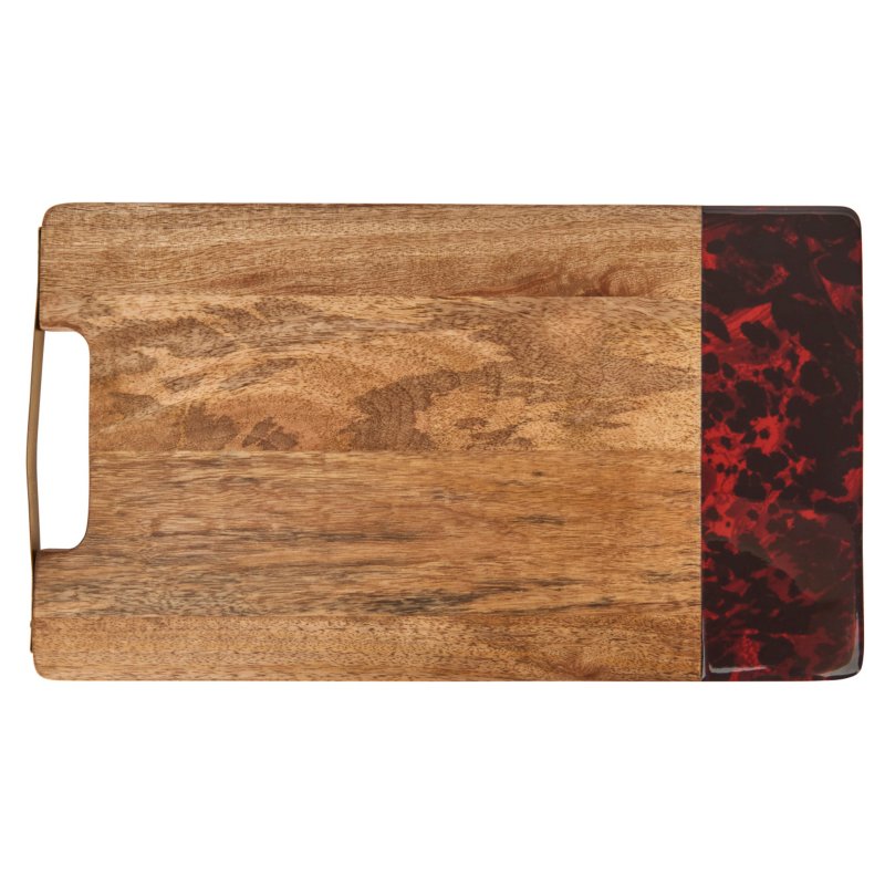 Artesa Rectangular Serving Board With Tortoise Shell Resin Edge image of the board on a white background
