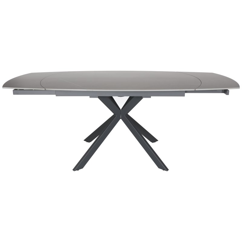 Sintered Stone 1.4m Grey Extending Dining Table image of the table side on on a white background