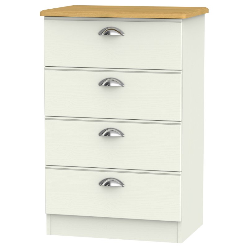 Elizabeth 4 Drawer Midi Chest angled image of the chest on a white background