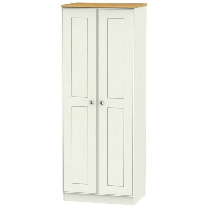 Elizabeth Tall 2ft 6in Double Hanging Wardrobe angled image of the wardrobe on a white background