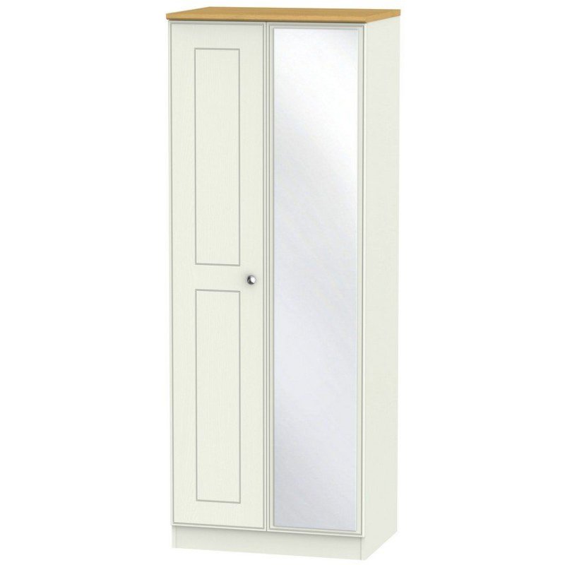 Elizabeth Tall 2ft 6in Mirror Wardrobe angled image of the wardrobe on a white background