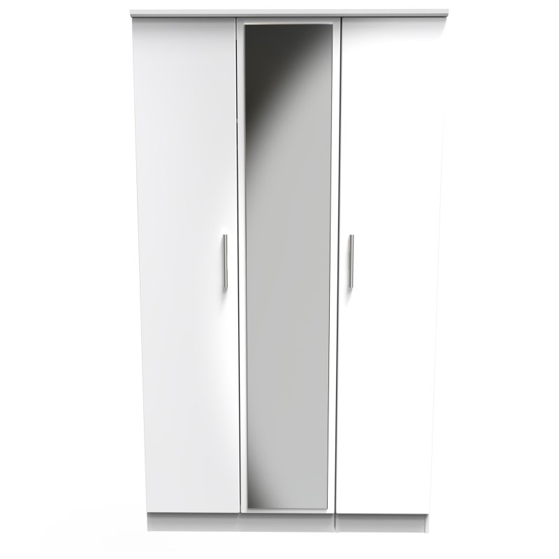 Kingsley Triple Mirrored Wardrobe front on image of the wardrobe on a white background
