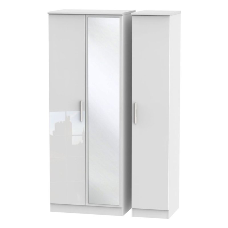 Kingsley Tall Triple Mirrored Wardrobe image of the wardrobe on a white background