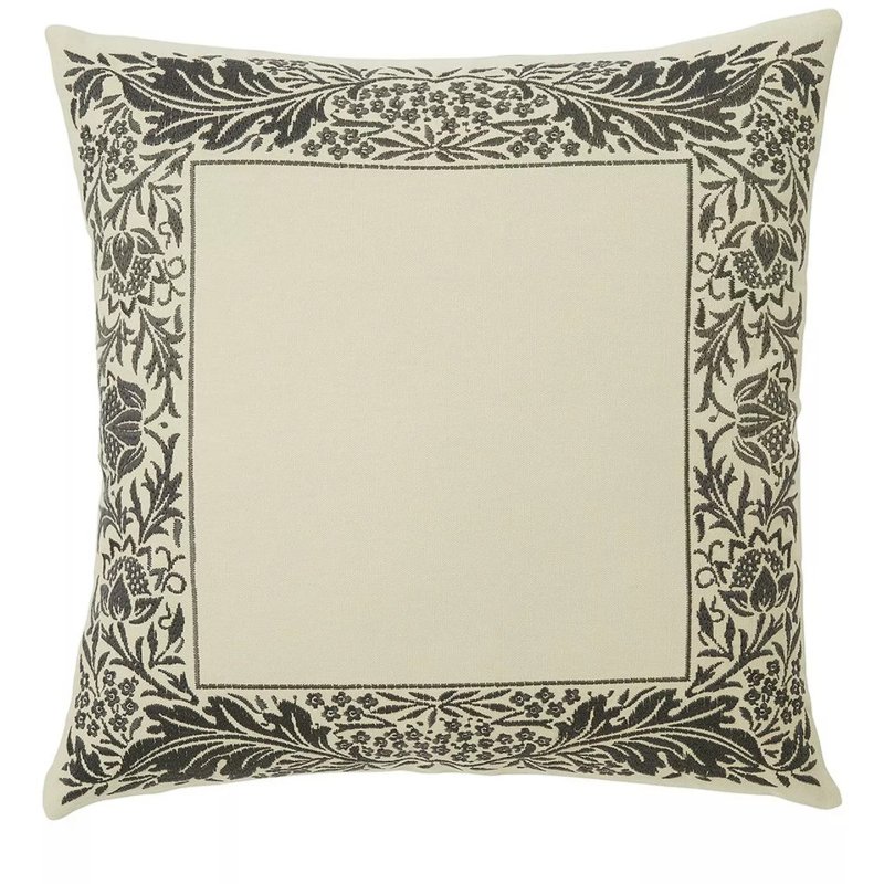 Morris & Co Artichoke Charcoal Cushion on White
