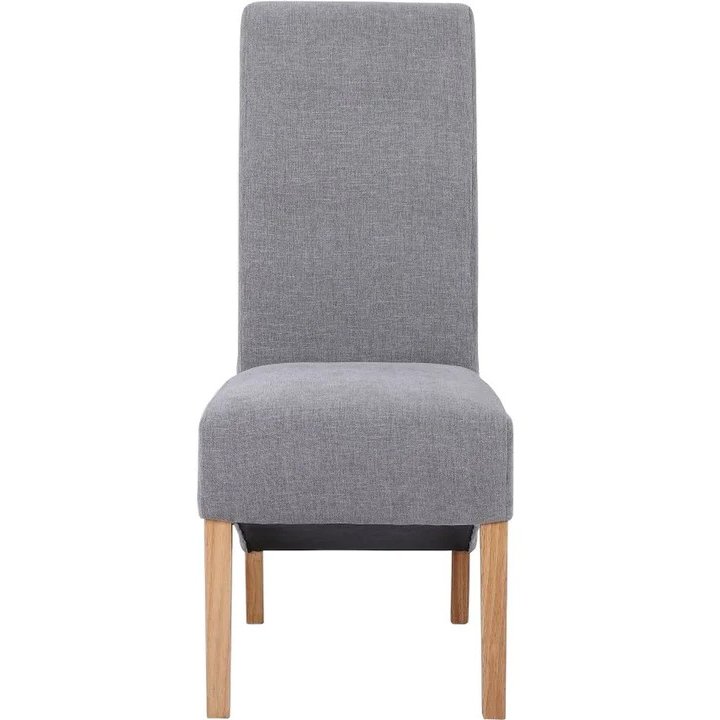 Grey Scroll Back Dining Chair front on image of the dining chair on a white background