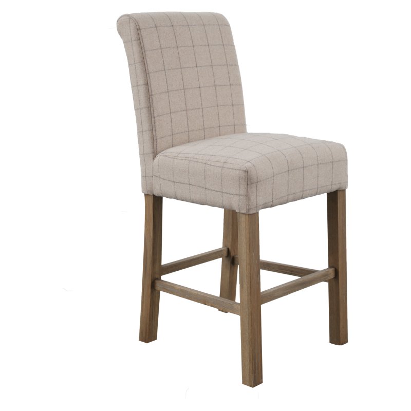 Aldiss Own Heritage Bar Stool in Natural Check